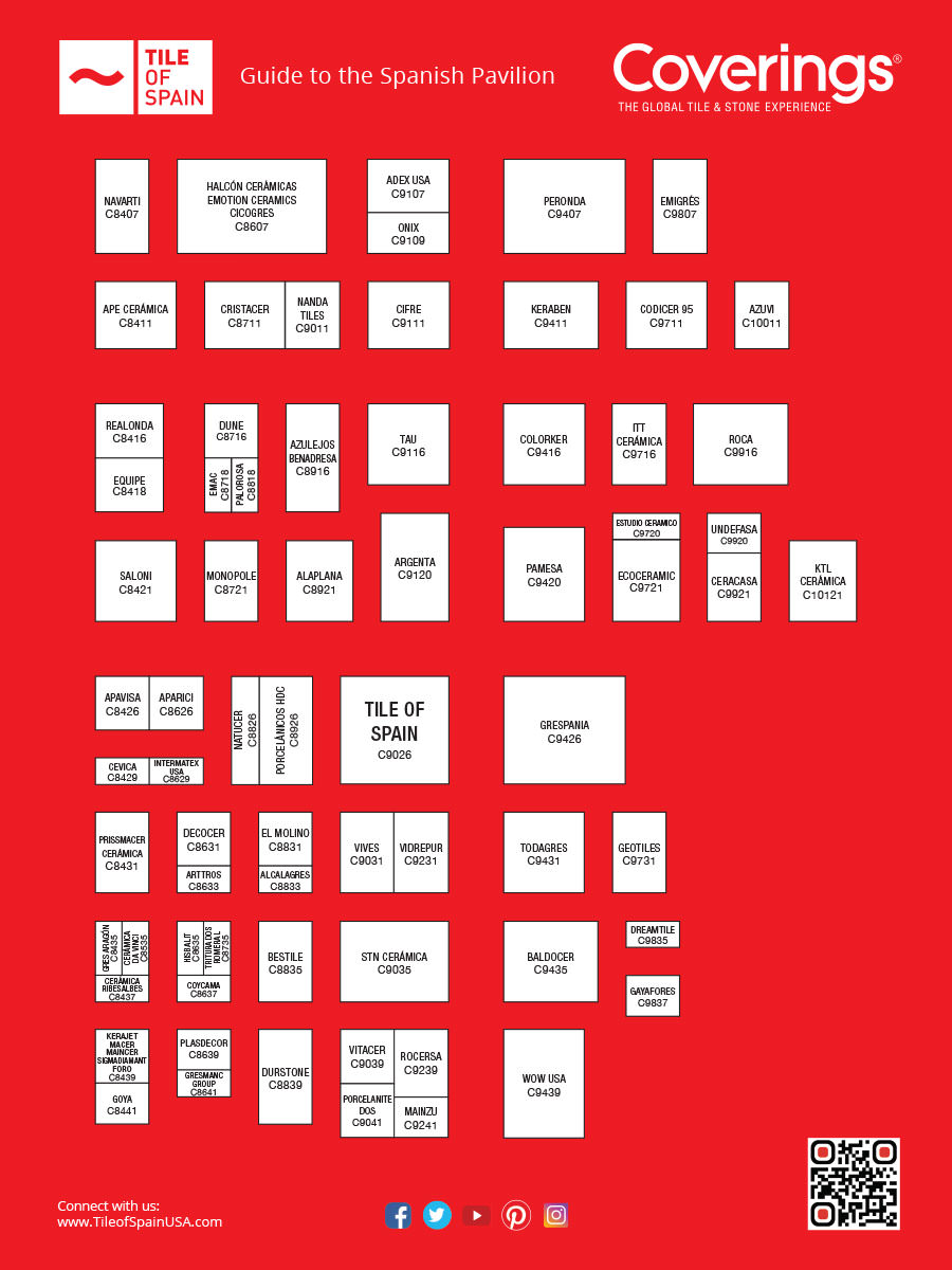 Tile of Spain Coverings 2022 Exhibition Map