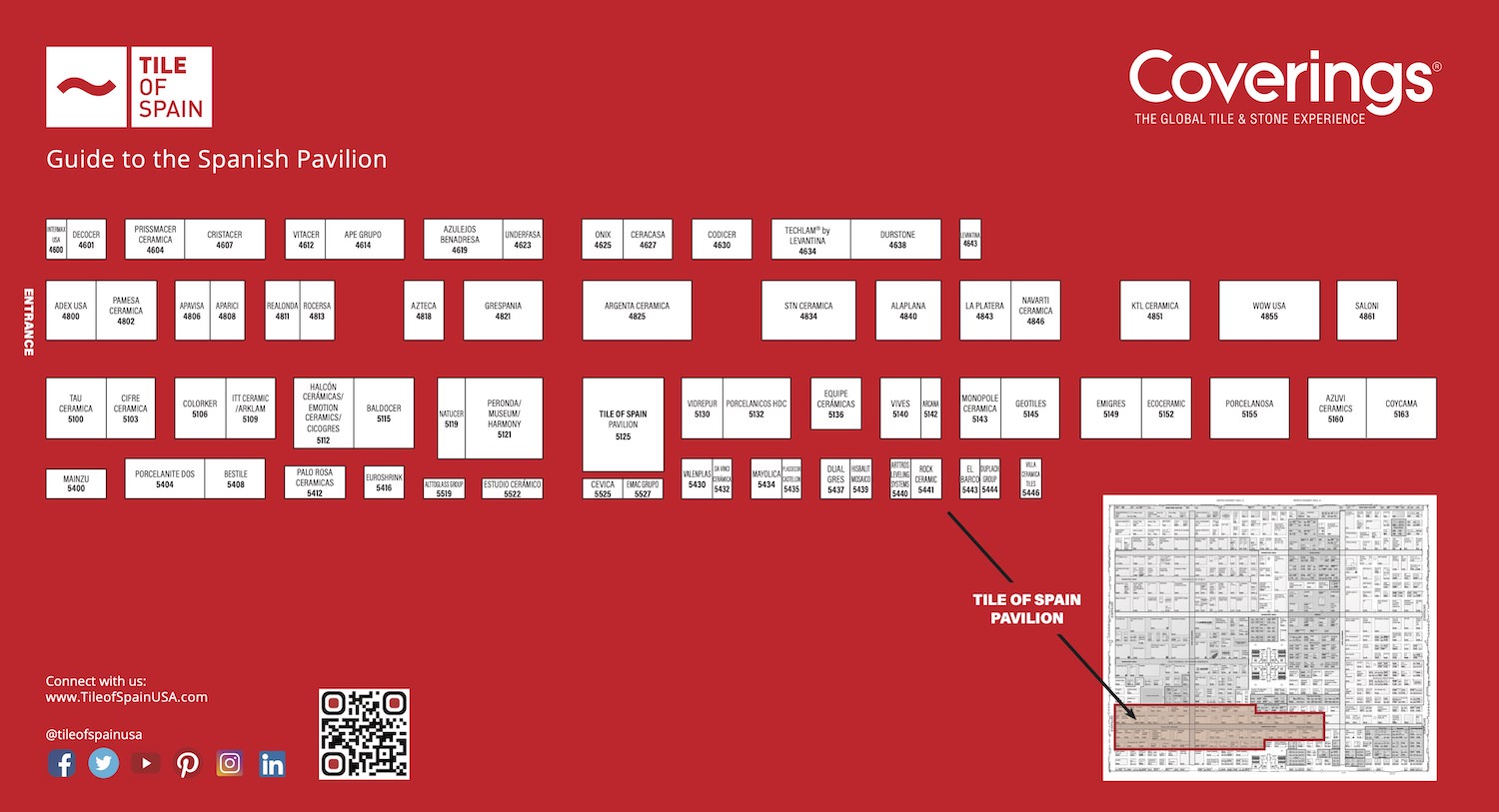 Tile of Spain Coverings 2022 Exhibition Map