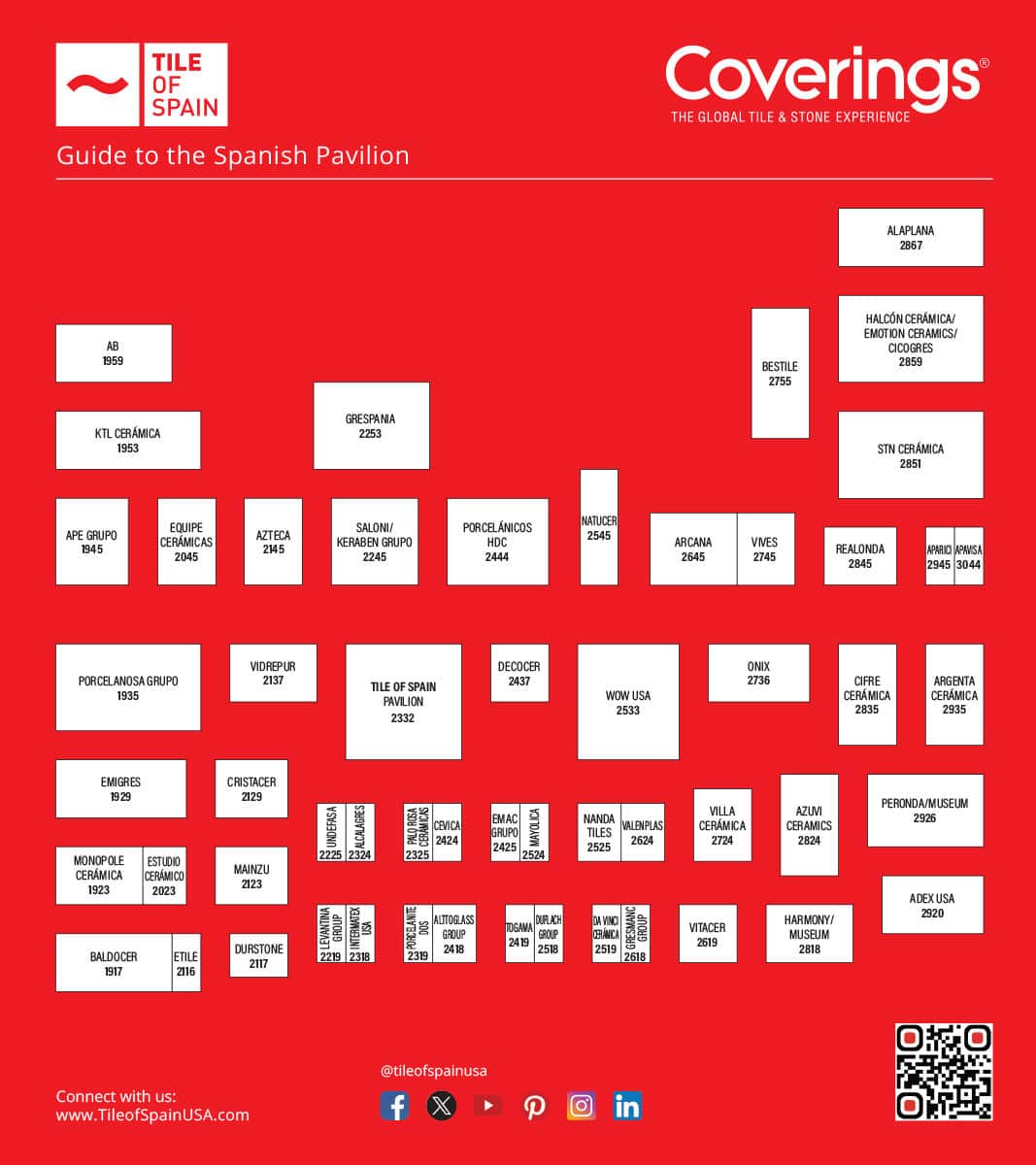Tile of Spain Coverings 2024 Exhibtion Map